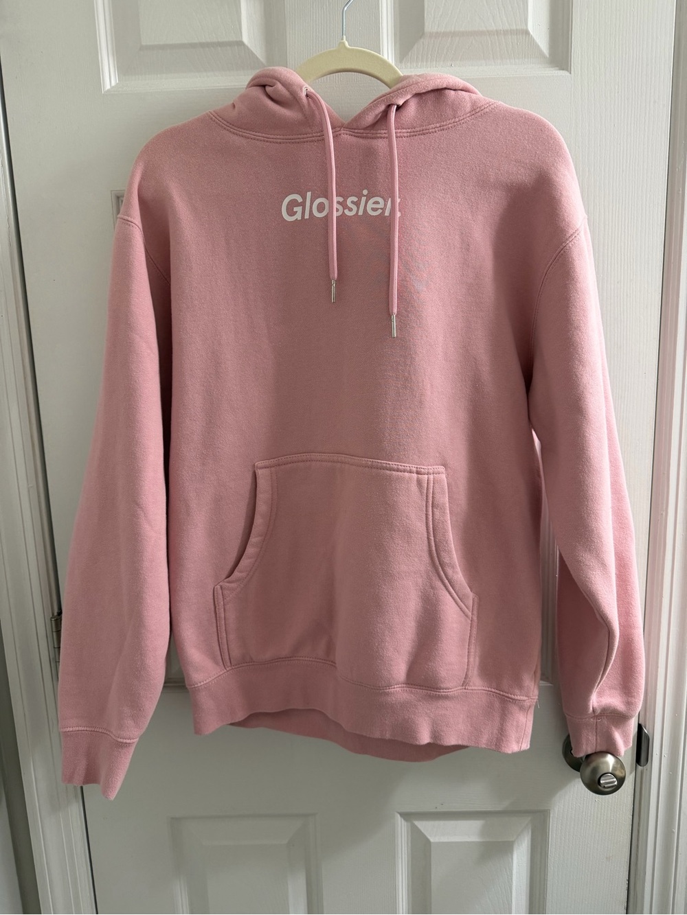 Glossier Women's Pink Hoodie Sweater Small S Excellent Condition